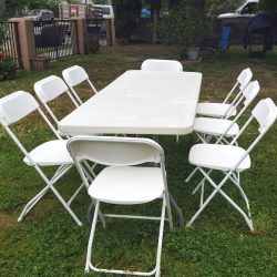 White Rectangular folding table 6ft (Adults)