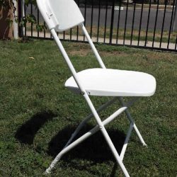 White plastic folding chairs  (for Adults)